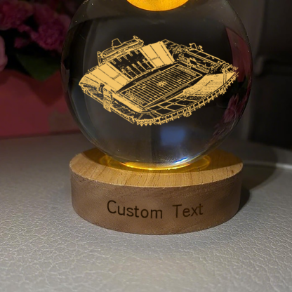 Joan C. Edwards Stadium 3D Spherical Crystal Lamp