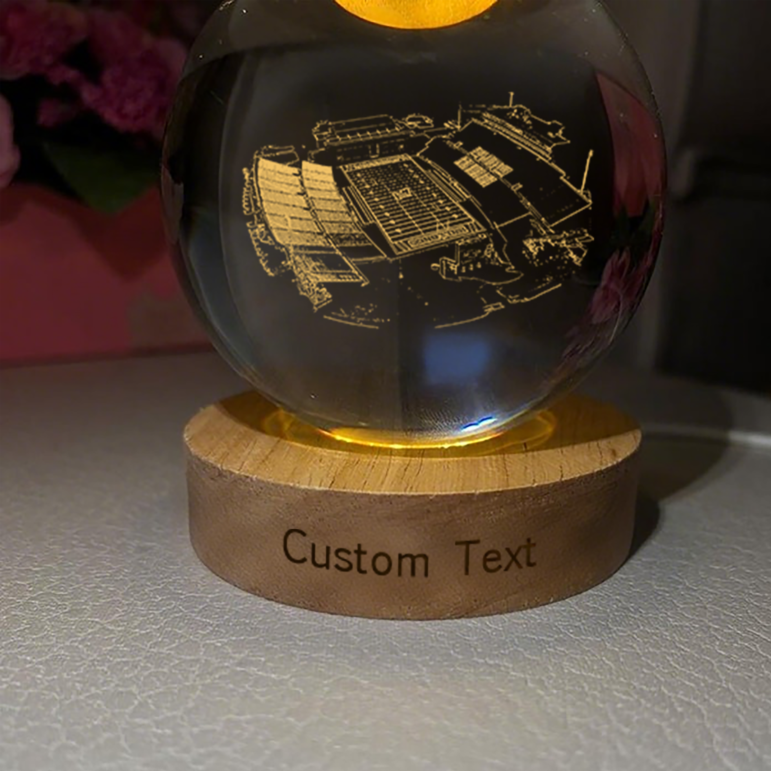 Joe Aillet Stadium 3D Spherical Crystal Lamp