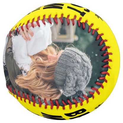 Yellow Best Mom Ever 2 Photo Collage Softball