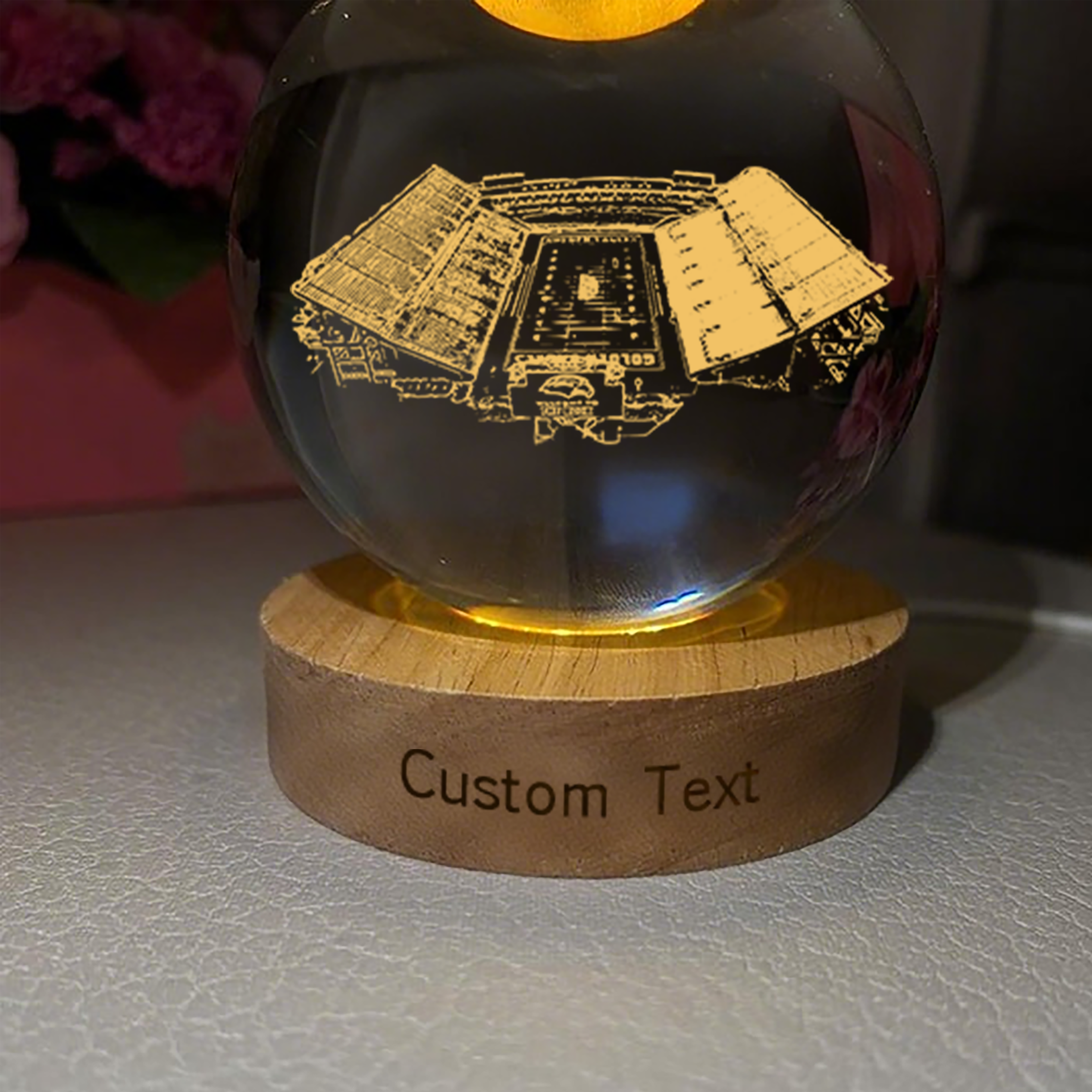 M. M. Roberts Stadium 3D Spherical Crystal Lamp