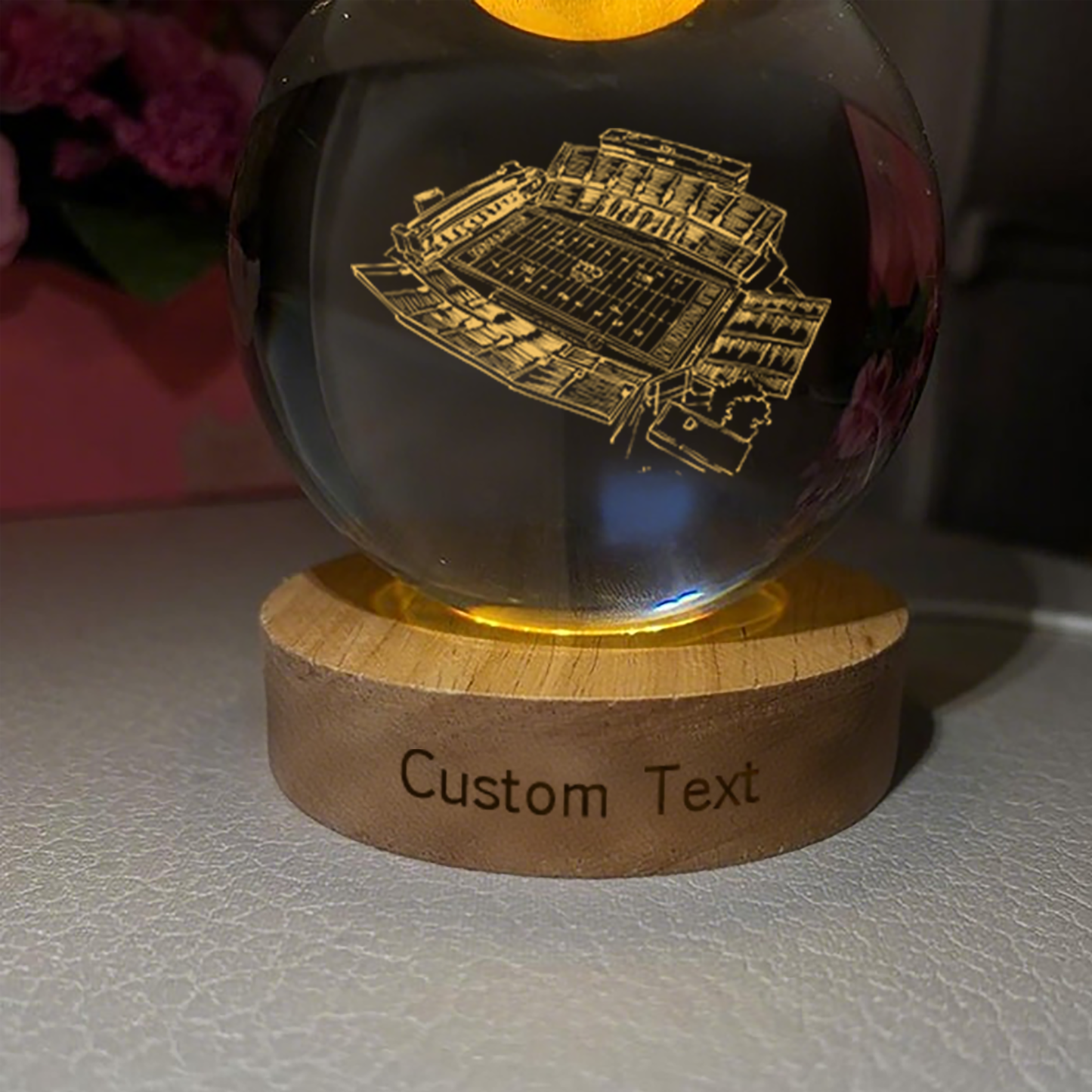S.B. Ballard Stadium 3D Spherical Crystal Lamp
