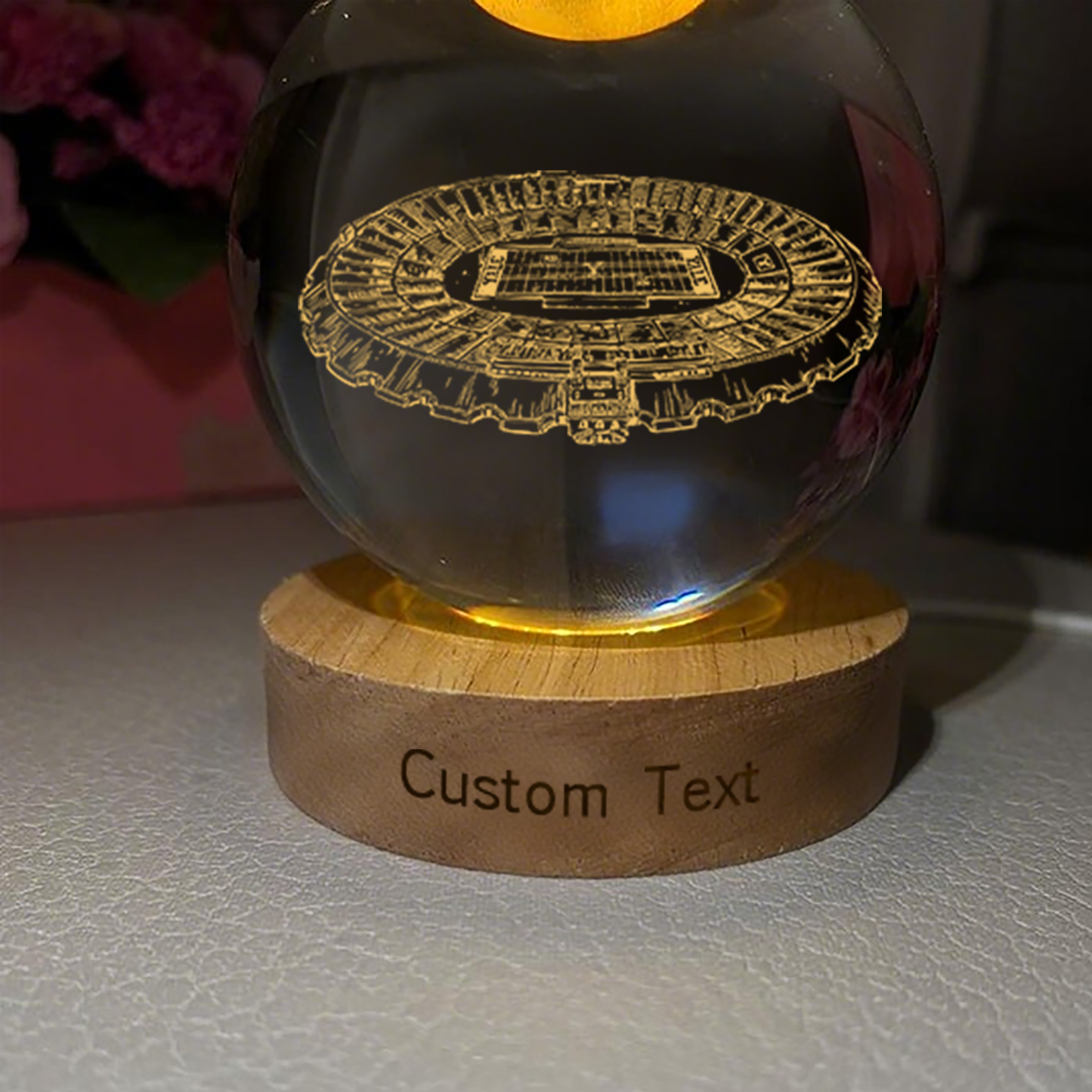 Yale Bowl Stadium 3D Spherical Crystal Lamp