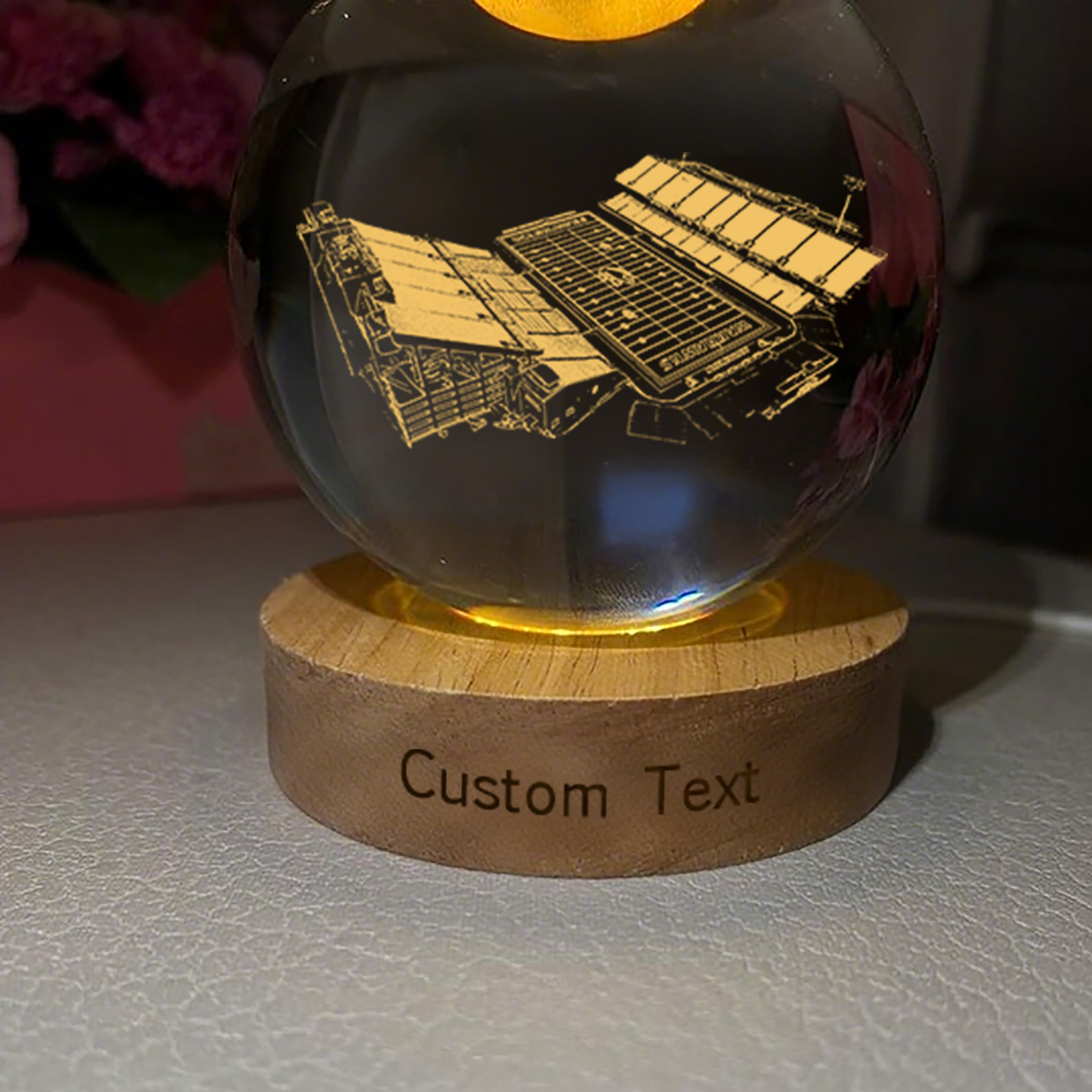 Malone Stadium 3D Spherical Crystal Lamp