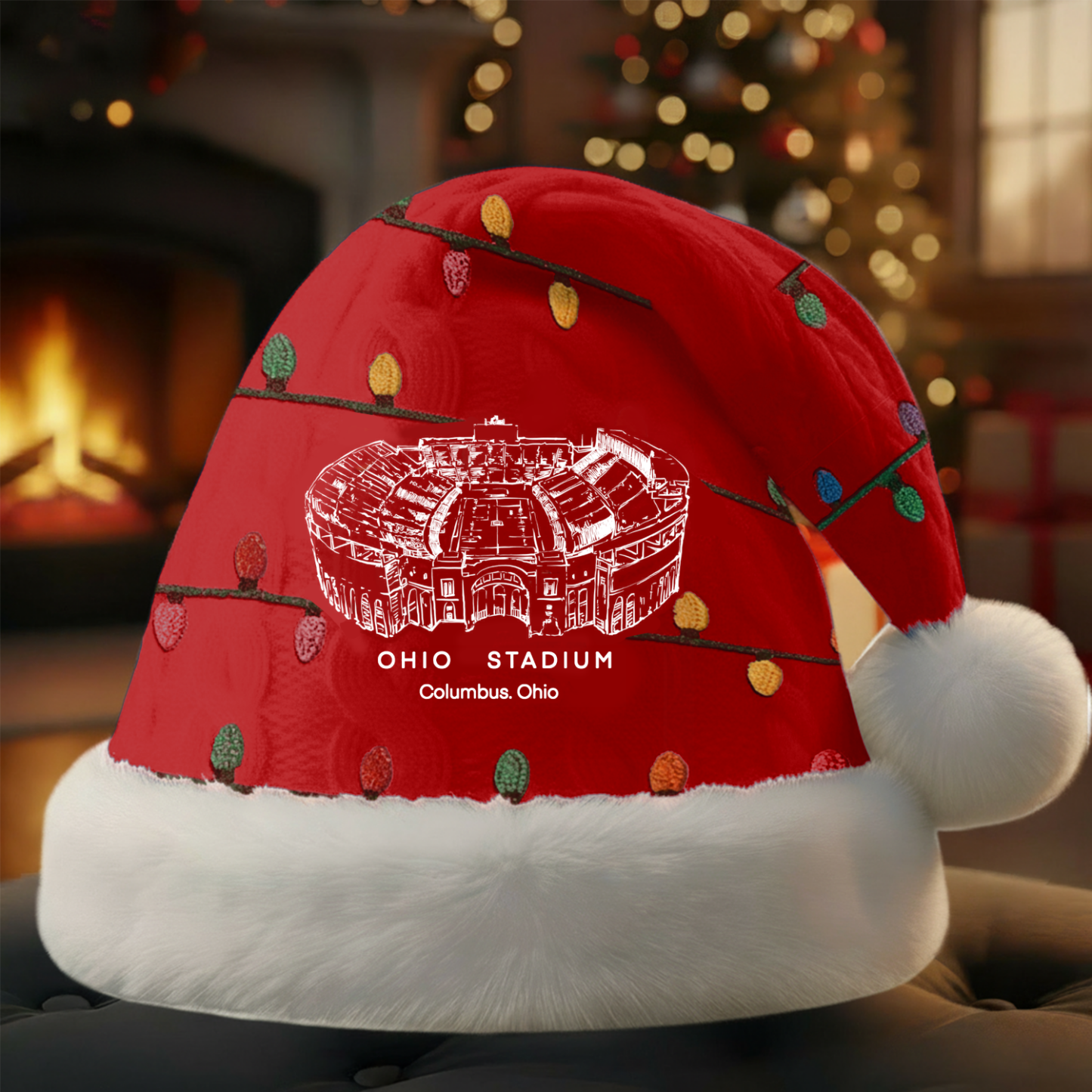 Personalized Ohio Stadium Santa Hat, A Perfect Christmas Gift For Family - Limited Edition