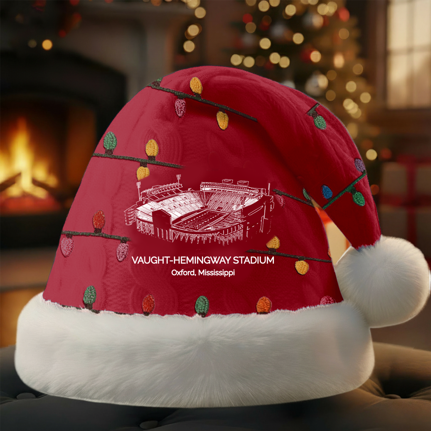 Personalized Vaught–Hemingway Stadium Santa Hat, A Perfect Christmas Gift For Family - Limited Edition
