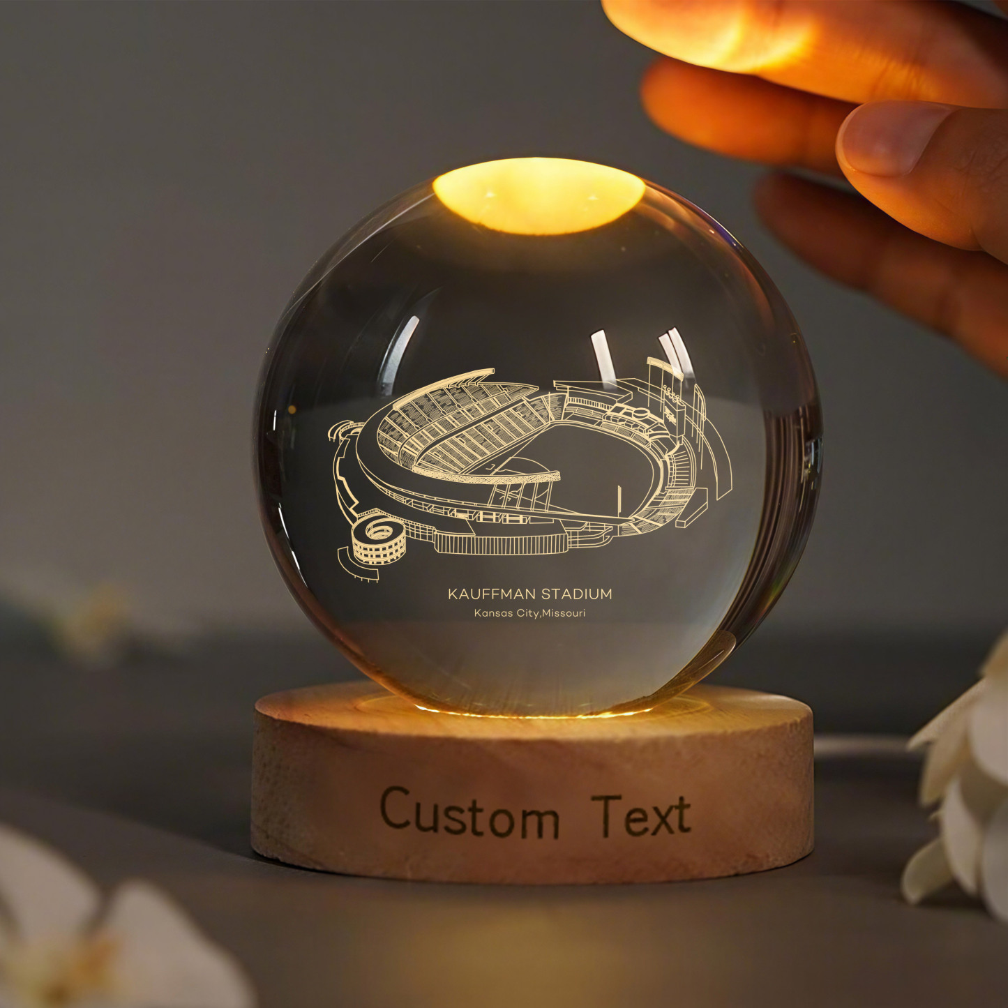 KAUFFMAN Stadium 3D Spherical Crystal Lamp