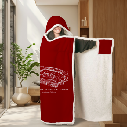 Personalized Bryant-Denny Stadium Sport Hooded Blanket
