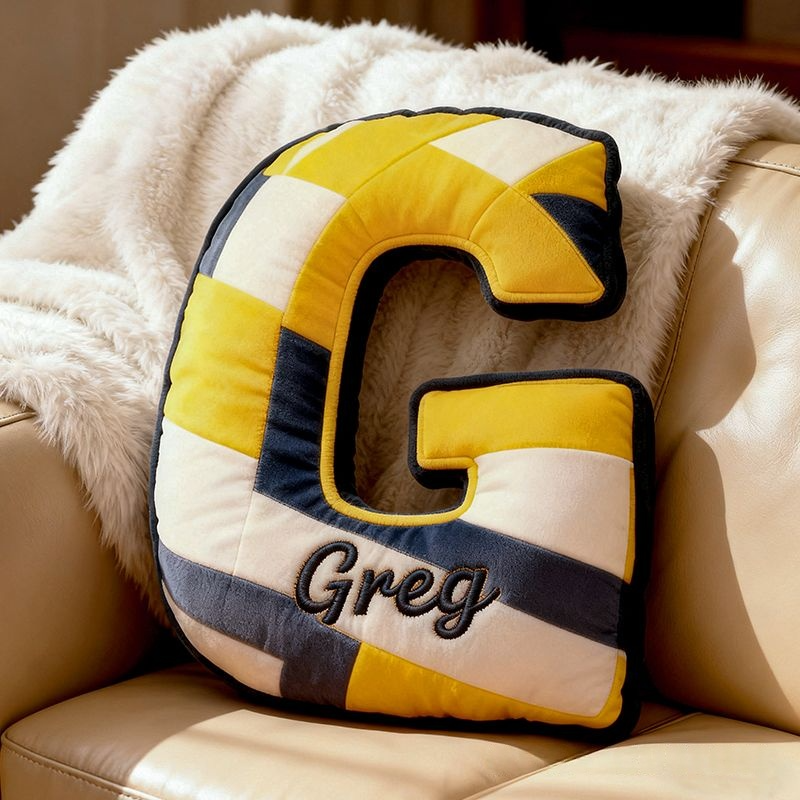 Personalized Volleyball Letter-Shaped Christmas Pillow, Specially Designed For Sports Fans.