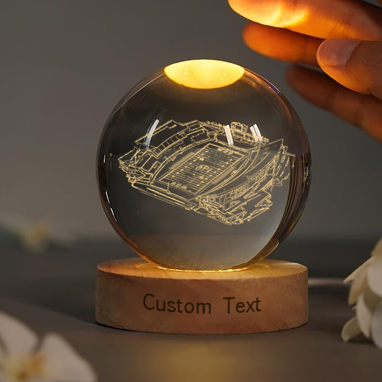 L. T. Smith Stadium 3D Spherical Crystal Lamp