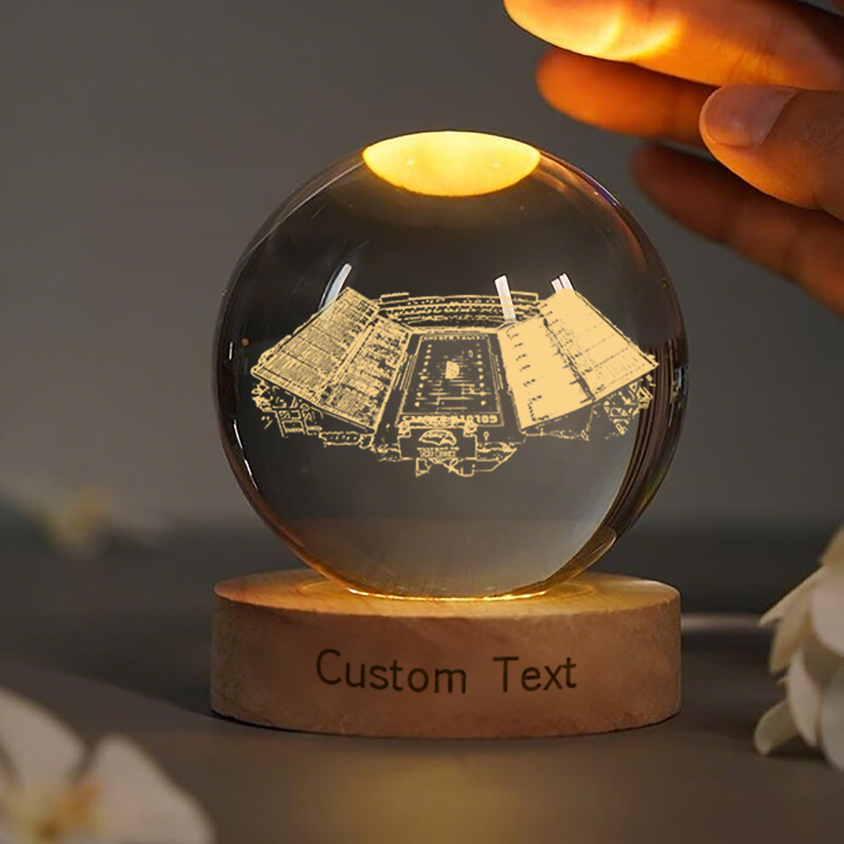 M. M. Roberts Stadium 3D Spherical Crystal Lamp