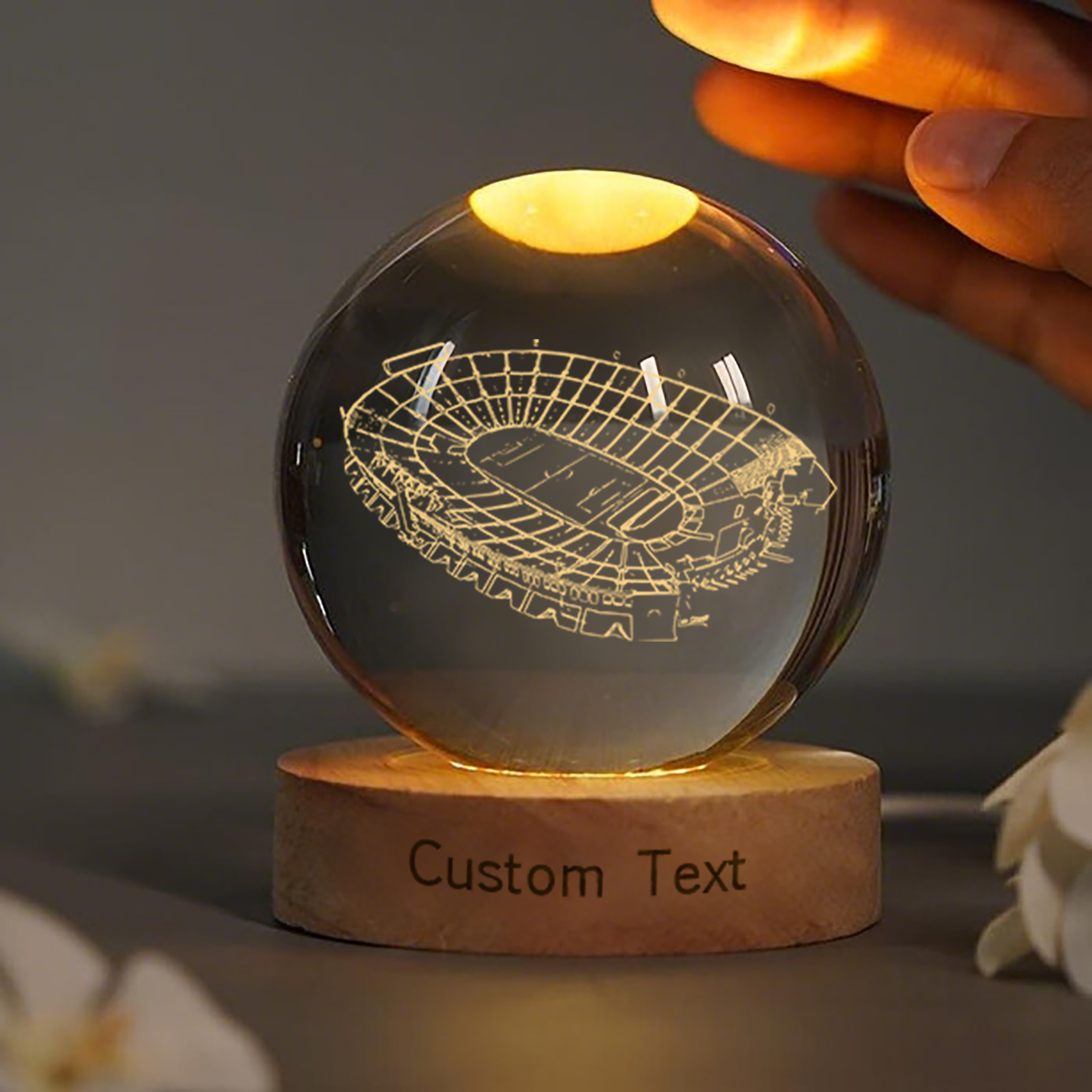 Memorial Coliseum 3D Spherical Crystal Lamp