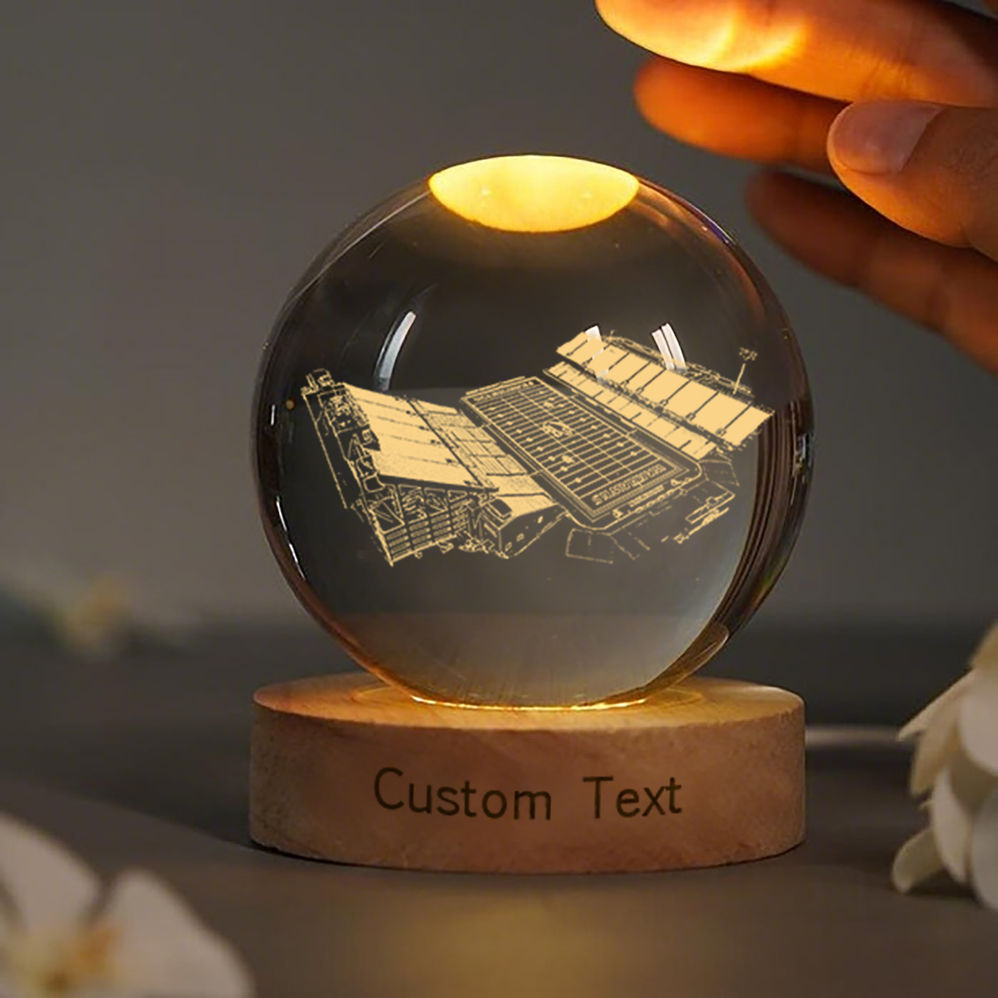 Malone Stadium 3D Spherical Crystal Lamp