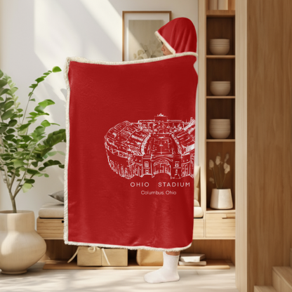 Personalized Ohio Stadium Sport Hooded Blanket