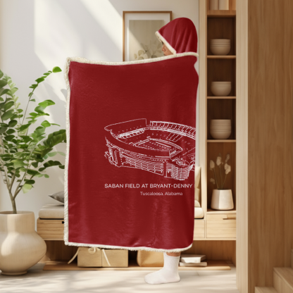 Personalized Bryant-Denny Stadium Sport Hooded Blanket