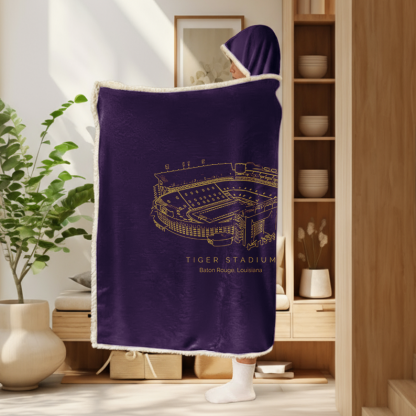 Personalized Tiger Stadium Sport Hooded Blanket