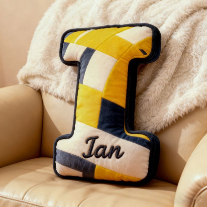 Personalized Volleyball Letter-Shaped Christmas Pillow, Specially Designed For Sports Fans.