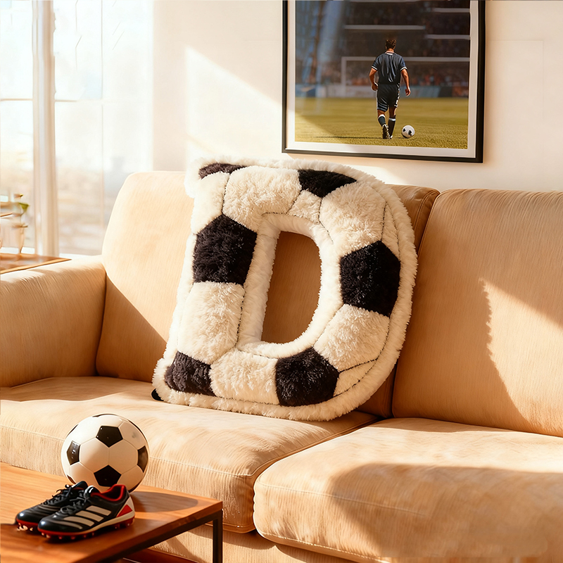 Personalized Football-Themed Initials Pillow - The Perfect Christmas Gift For Football Fans.