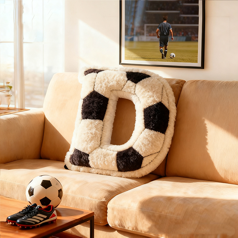 Personalized Football-Themed Initials Pillow - The Perfect Christmas Gift For Football Fans.