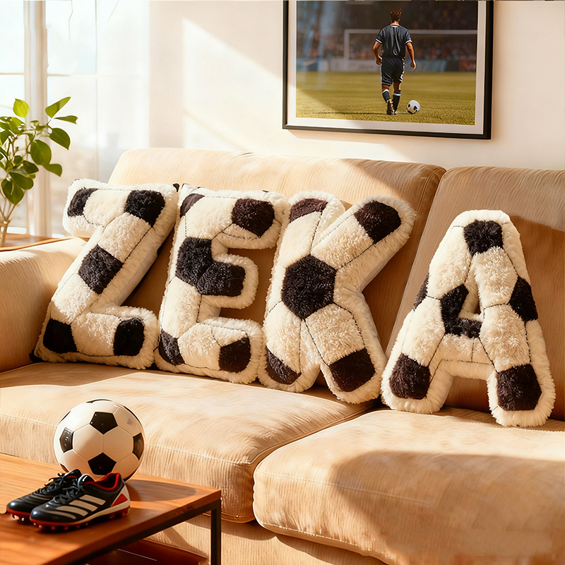 Personalized Football-Themed Initials Pillow - The Perfect Christmas Gift For Football Fans.