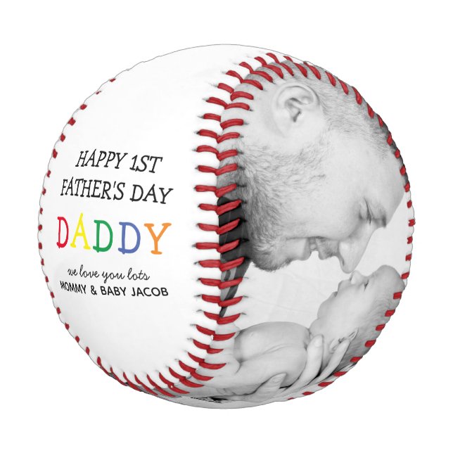Cute First Father's Day Daddy | Photo Collage Baseball