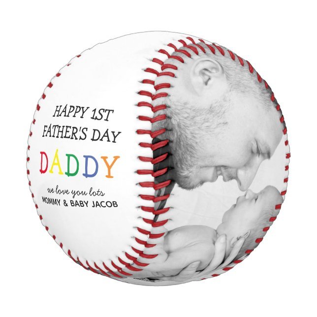 Cute First Father's Day Daddy | Photo Collage Baseball