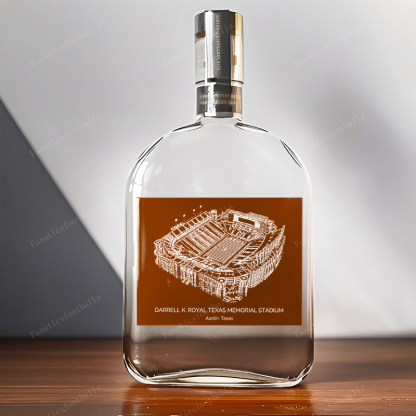 Darrell K Royal-Texas Memorial Stadium - Texas Longhorns Whiskey Bottles