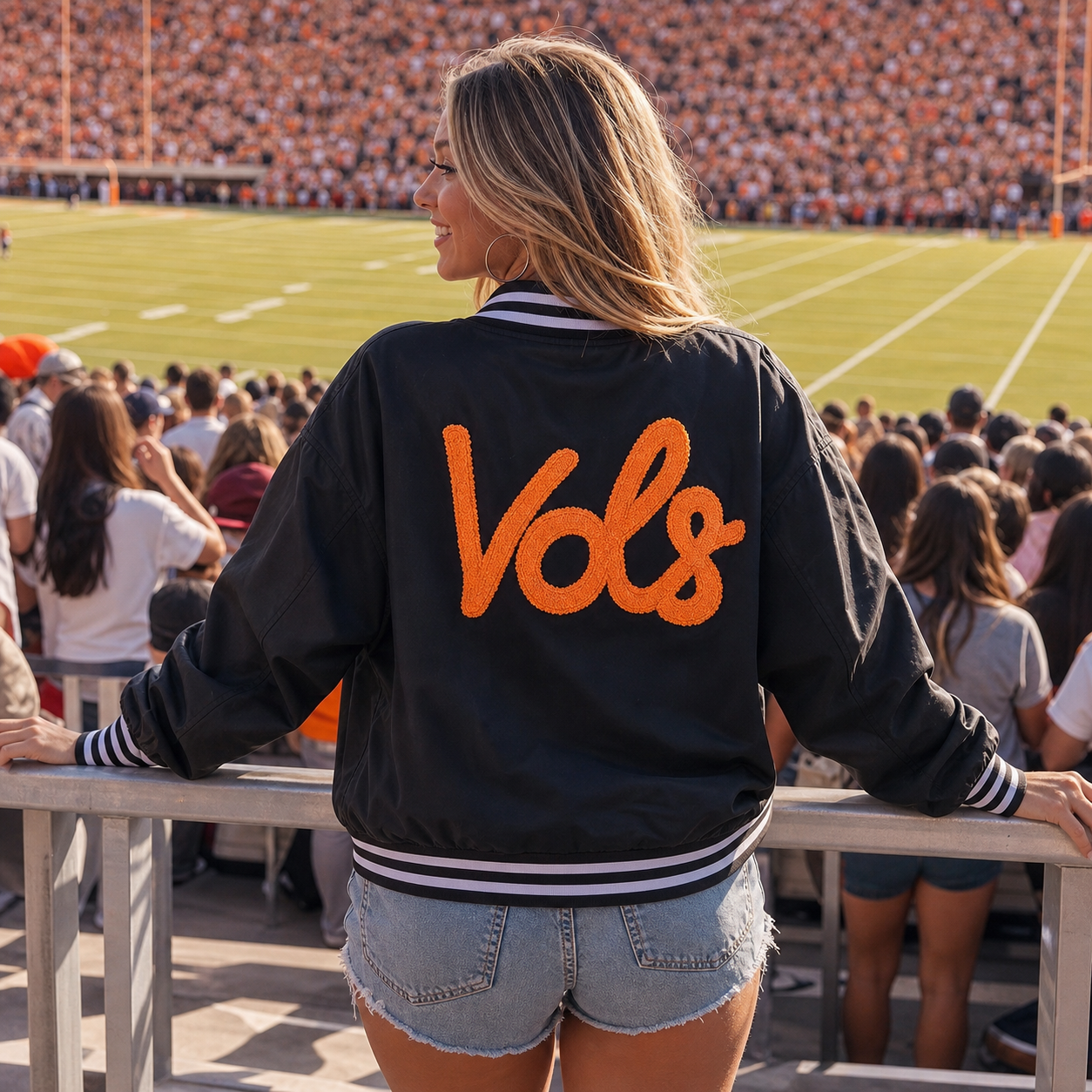 Custom Back Chenille Team Mascot Name Embroidered Jacket-Game Day Style