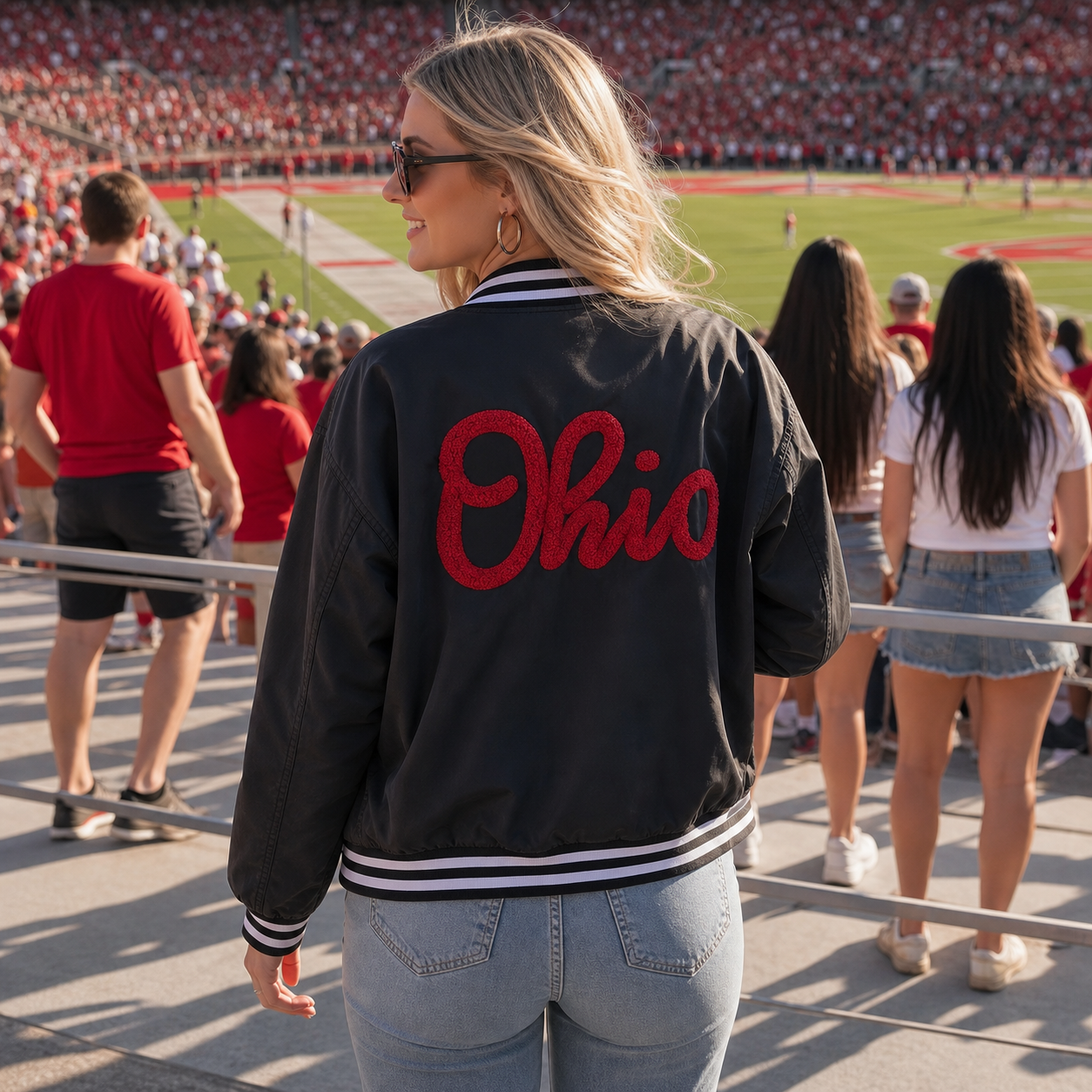 Custom Back Chenille Team Mascot Name Embroidered Jacket-Game Day Style