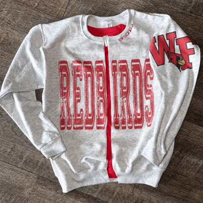 Custom Vintage Varsity Team Name Personalized Cross Stitch Details Text Split Sweatshirt