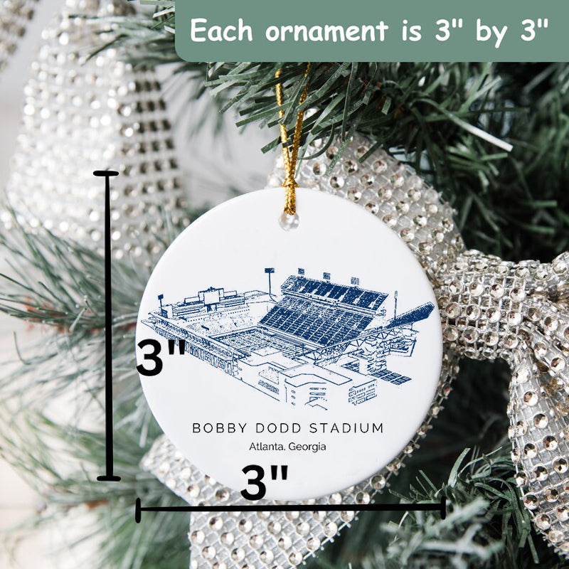 Bobby Dodd Stadium College Football Ceramic Christmas Ornament