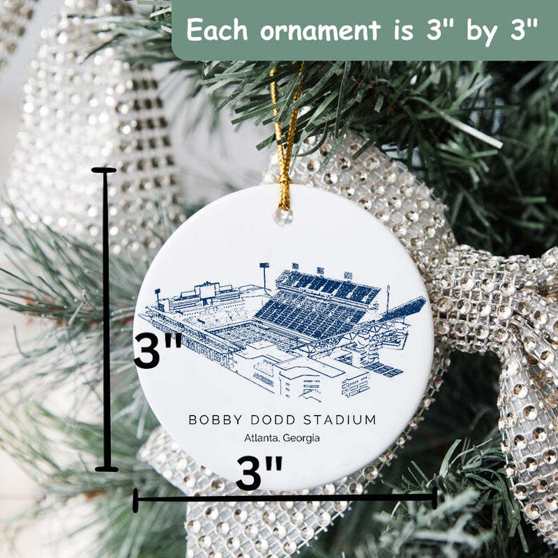 Bobby Dodd Stadium College Football Ceramic Christmas Ornament