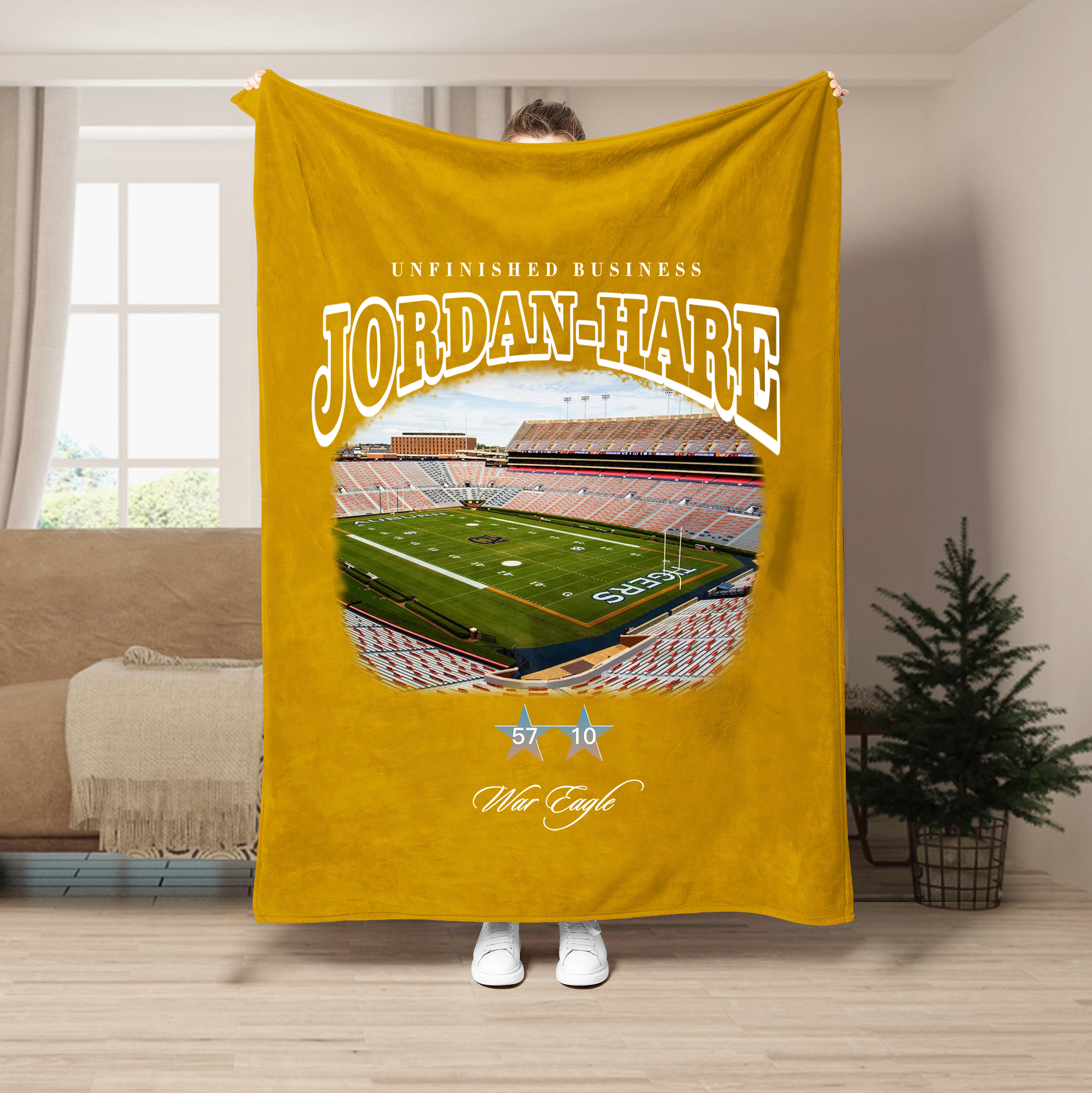 Unfinished Business Blanket-Jordan-Hare Stadium