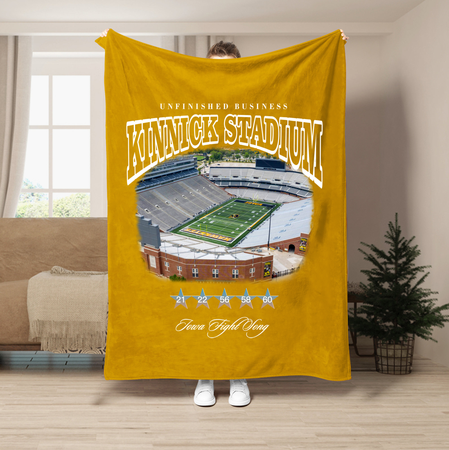 Unfinished Business Blanket-Kinnick Stadium