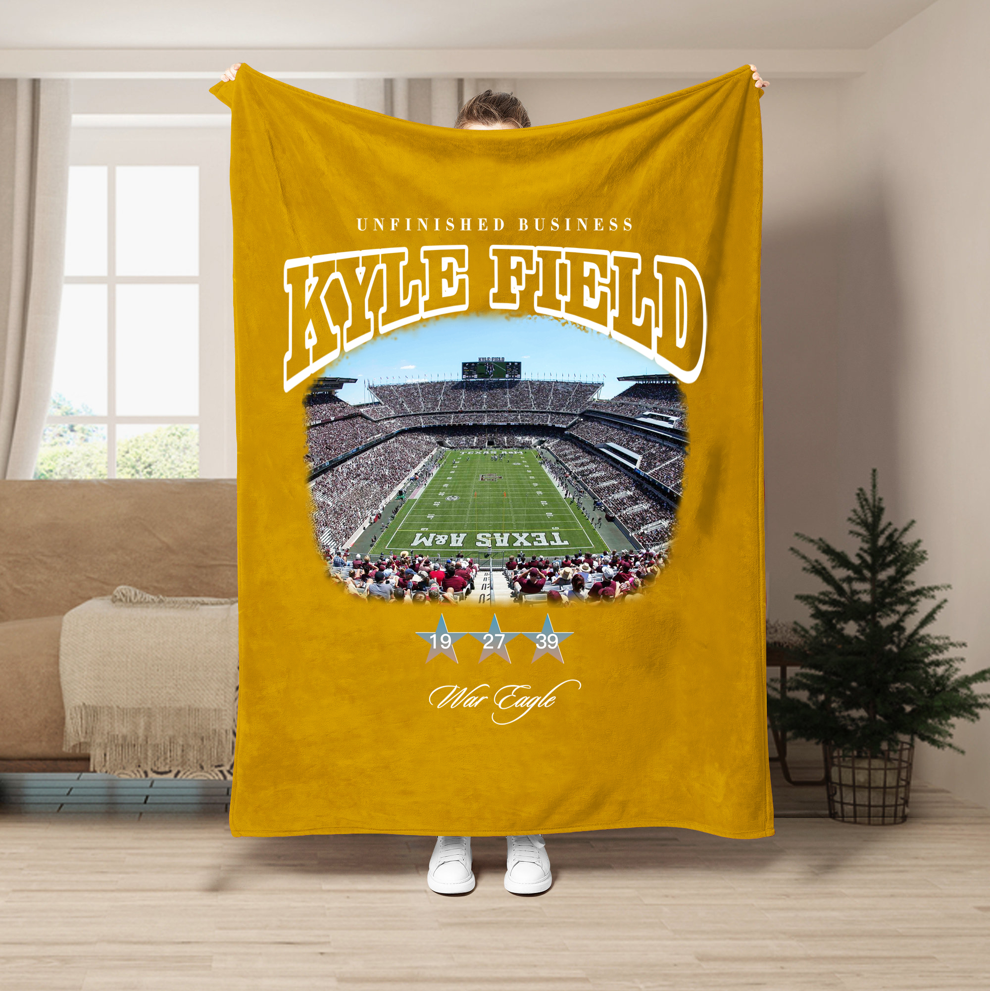 Unfinished Business Blanket-Kyle Field Stadium