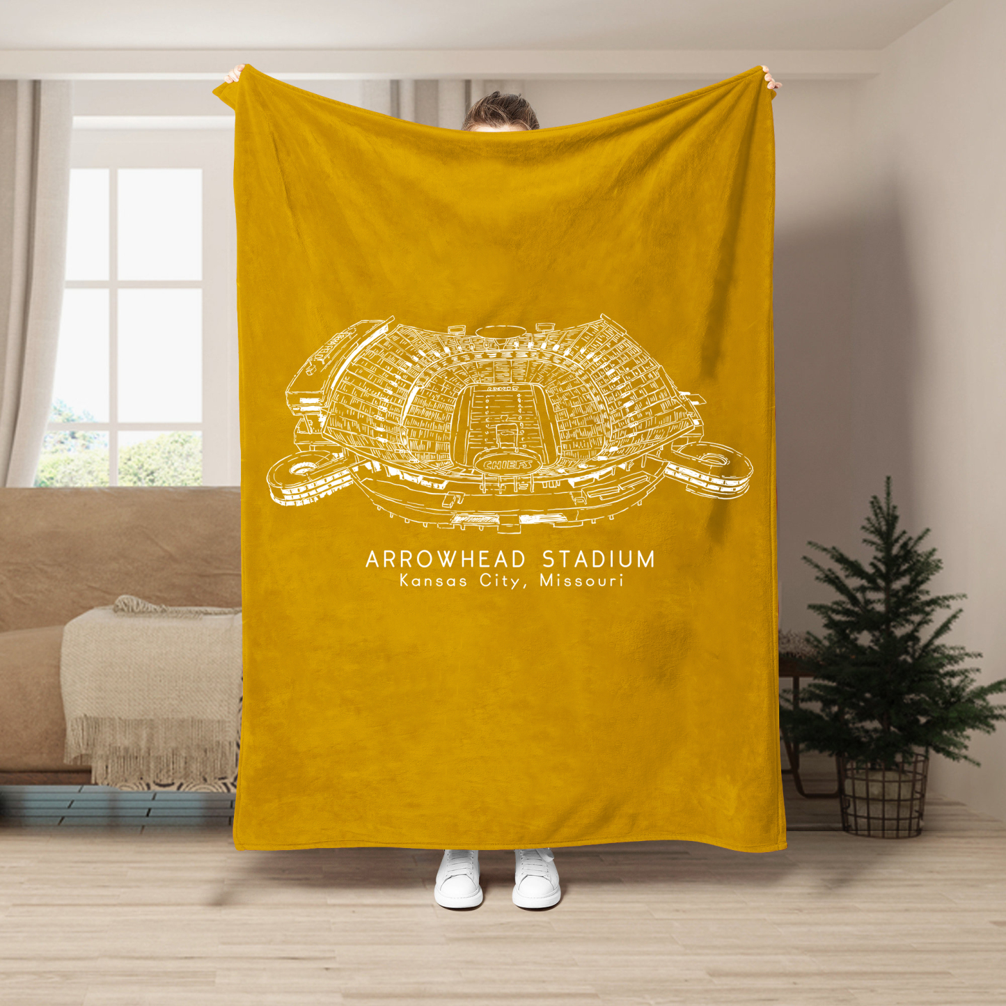 Arrowhead Stadium - Kansas City Chiefs football, Football Blanket