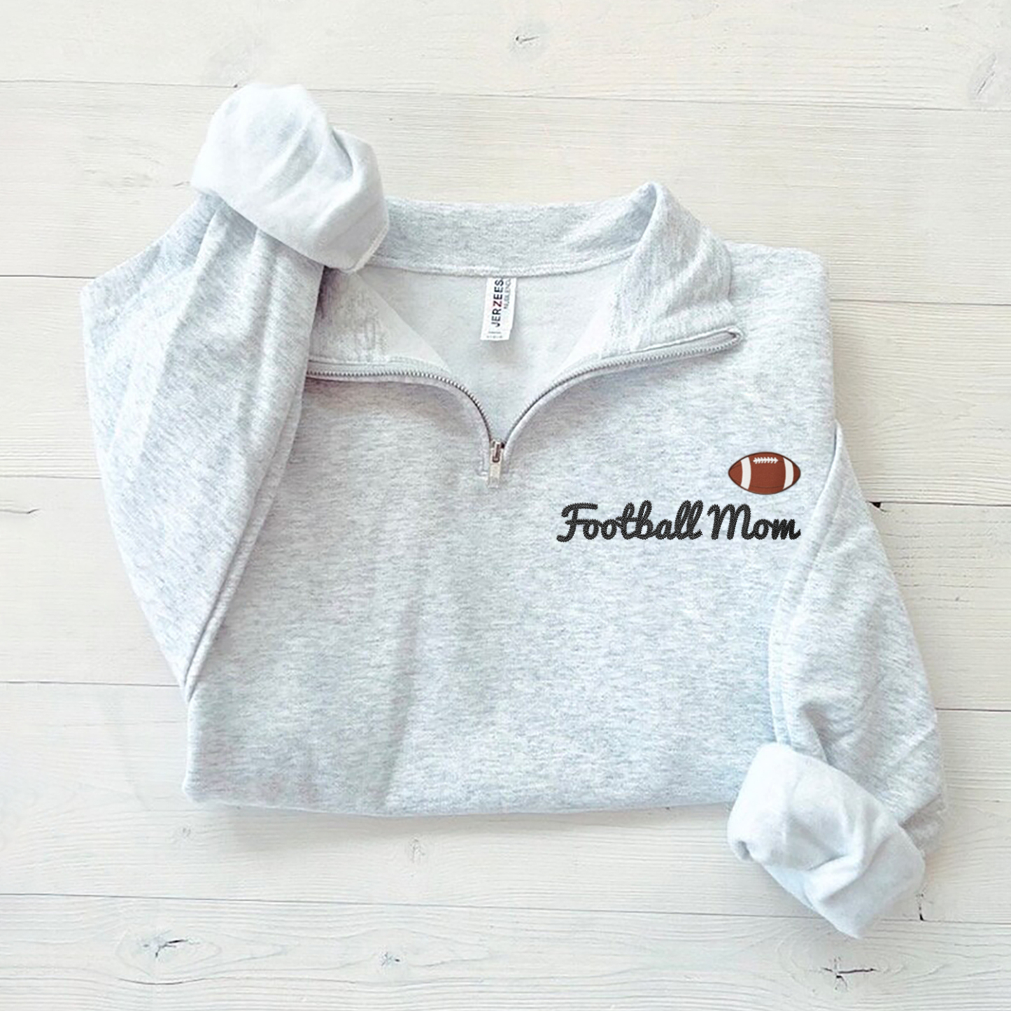 Custom Embroidered Vintage Zipper Hoodie With Sports Icon