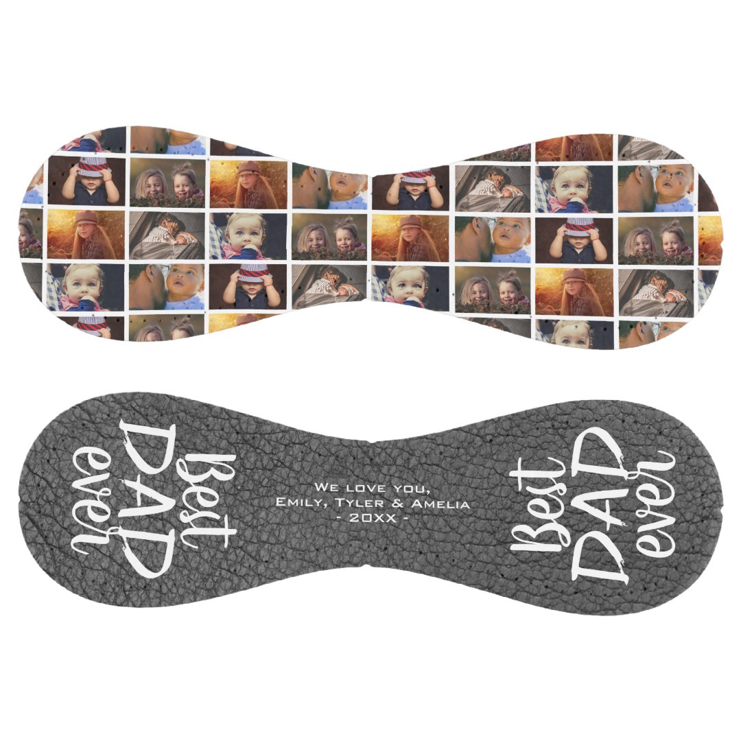 Best Dad Ever Red Leather Print 6 Photo Collage Softball