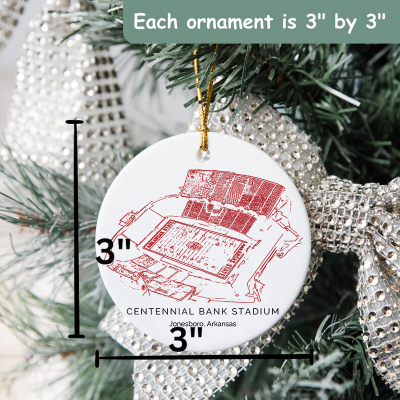 Centennial Bank Stadium College Football Ceramic Christmas Ornament