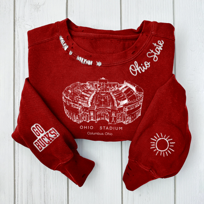Ohio Stadium - Ohio State Buckeyes football Unisex Distressed Monogram