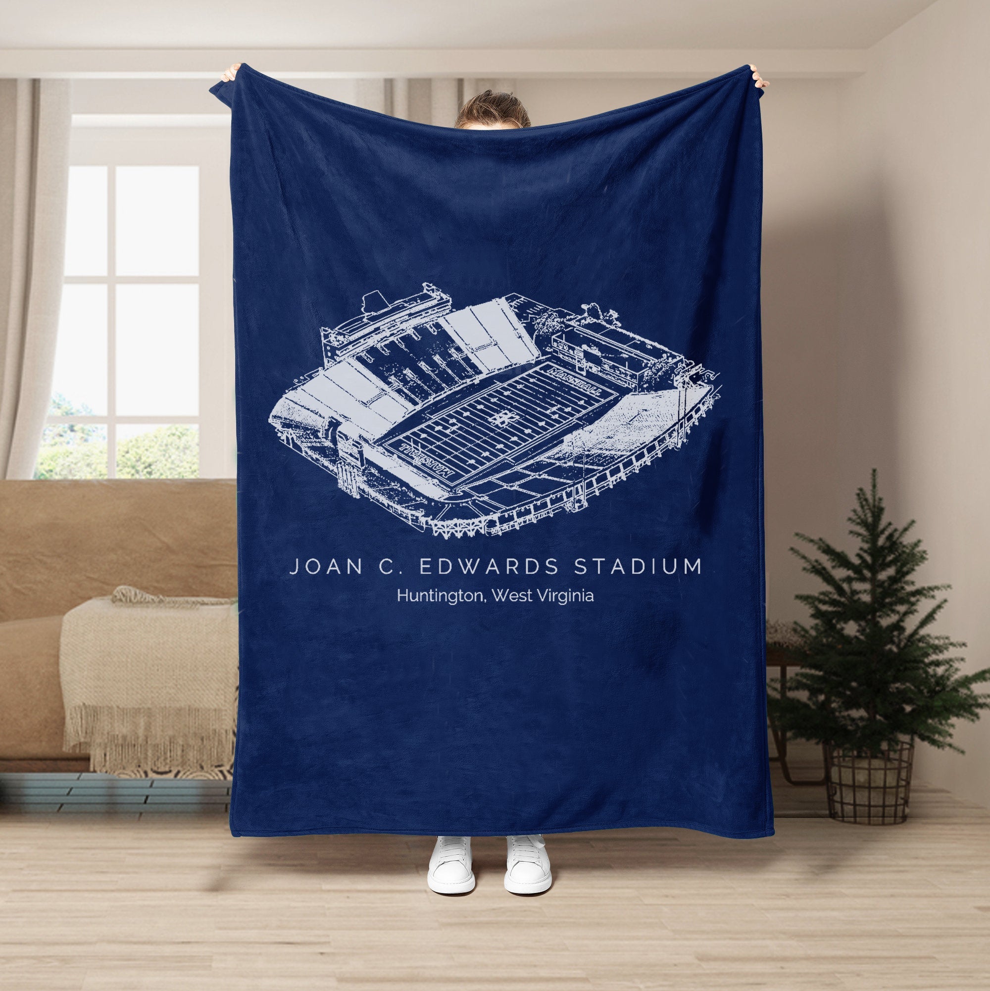 Joan C. Edwards Stadium - College Football Blanket