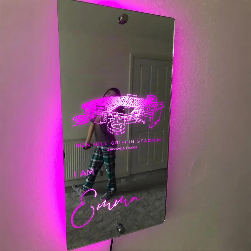 🐊Number One Fan Ben Hill Griffin Stadium Mirror Light-Florida Gators、NCAA