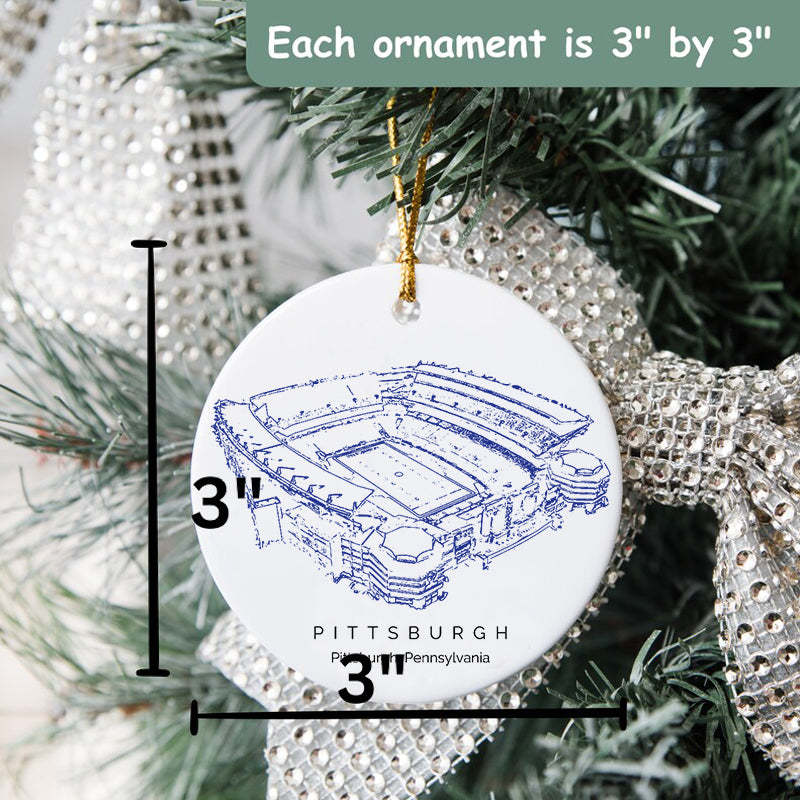 Acrisure Stadium College Football Ceramic Christmas Ornament