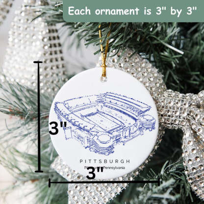 Acrisure Stadium College Football Ceramic Christmas Ornament