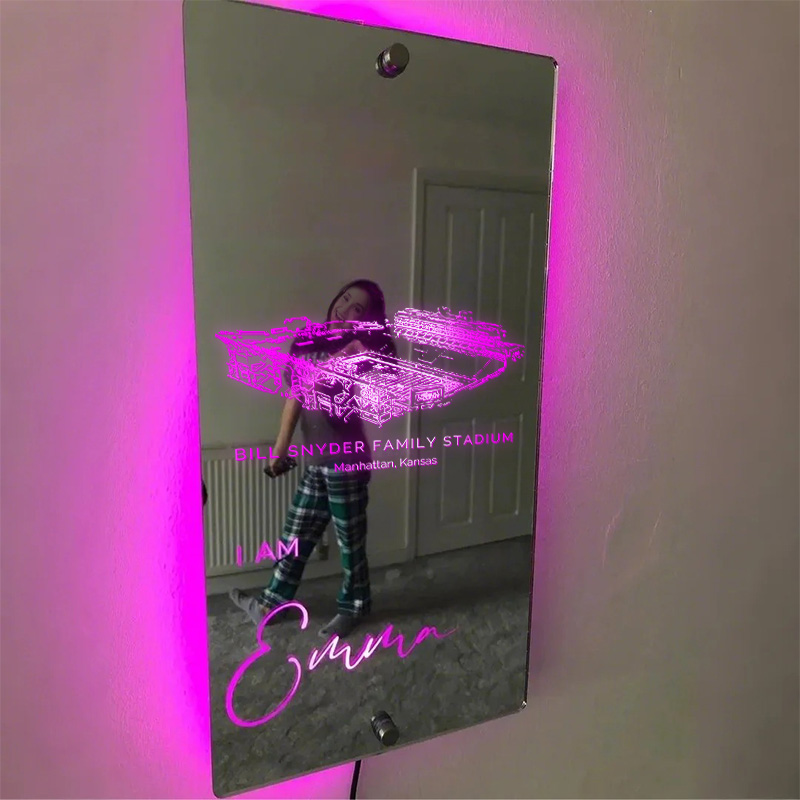 🐾Number One Fan Bill Snyder Family Stadium Mirror Light-Kansas State Wildcats、NCAA