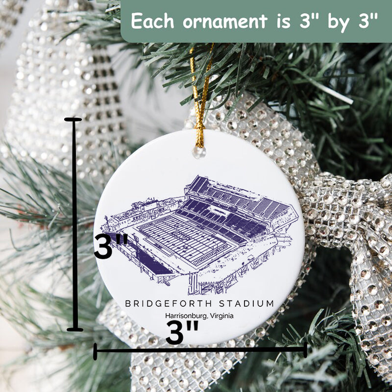 Bridgeforth Stadium College Football Ceramic Christmas Ornament