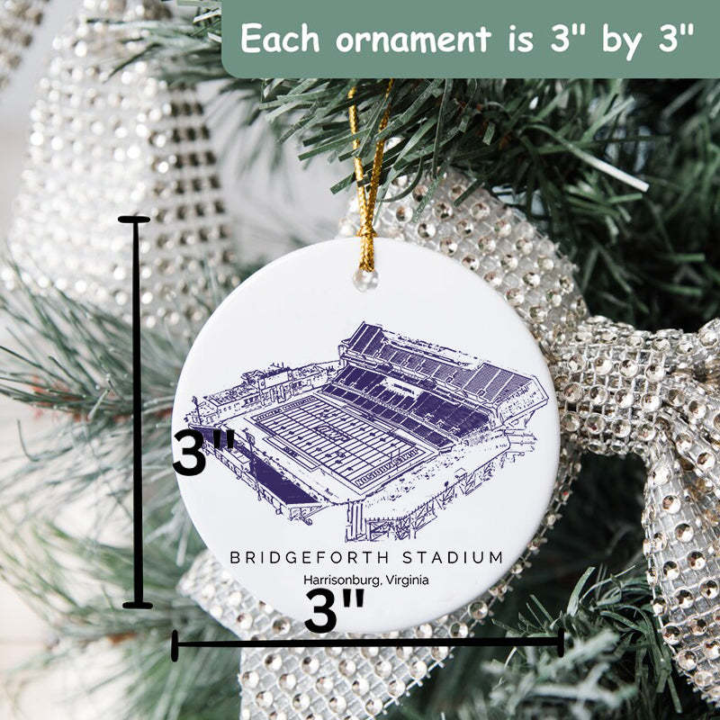 Bridgeforth Stadium College Football Ceramic Christmas Ornament