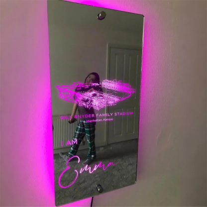 🐾Number One Fan Bill Snyder Family Stadium Mirror Light-Kansas State Wildcats、NCAA