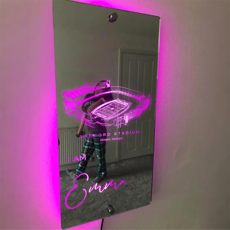🐶Number One Fan Sanford Stadium Mirror Light-Gifts For Sports Lovers、Georgia Bulldogs、NCAA