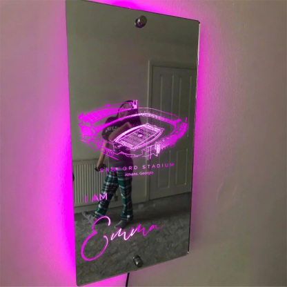 🐶Number One Fan Sanford Stadium Mirror Light-Gifts For Sports Lovers、Georgia Bulldogs、NCAA