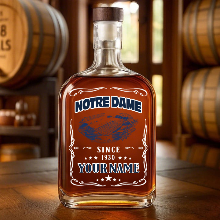 Notre Dame Stadium-Notre Dame Fighting Irish Football Whiskey Bottle Decanter